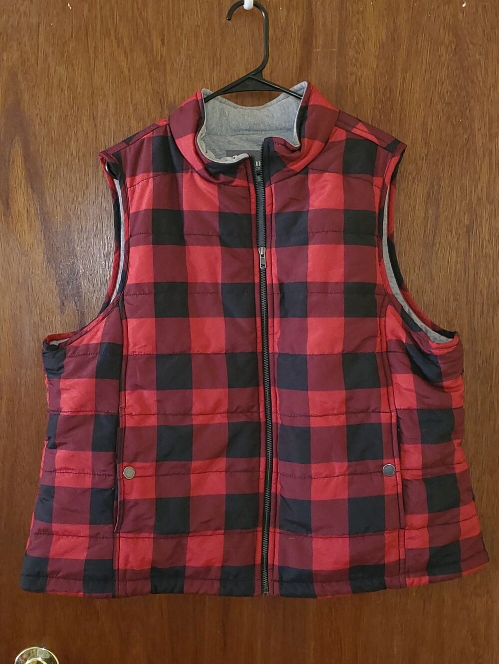 Natural Reflections Red & Black Buffalo Plaid Puffer Vest Sz Xxl
